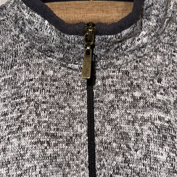 Stan Herman L Knit Silver Gray Heathered Fleece Inner Full Zip Sweatshirt - Picture 7 of 13